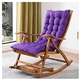 Sonnenliege Klappbar, Lounge-Sessel Wohnzimmer, Verstellbare Holz-Liegestühle Einzel-Freizeitstuhl Mit Kopfstütze Fußstütze Abnehmbares Stoffkissen Für Schlafzimmer Yard ( Color : Purple , Size : A )