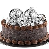 Jetec 10 Stück Diskokugel-Kuchendekorationen Spiegel-Diskokugel Kuchendekorationen für 70er Disko-Kuchen-Dessert Dekorieren Hochzeit Geburtstag Party Supp