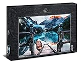 Ulmer Puzzleschmiede - Puzzle „Wildsee“ – 2000 Teile Puzzle – Puzzlemotiv des abendlichen Pragser Wildsee, dem malerischen Berg-See in den Dolomiten, Alpen, Sü