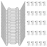 JAHEMU Gewächshaus Klammern Edelstahl Gewächshausklammern Glas Gewächshausclip Gewächshaus Reparatur Kit W Drahtklammern und Z Überlappung Clips, 50 Stück