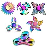 6er Set Fidget Toy Hand Spinner Handspielzeug Fingerspinner für Jung und Alt High-Speed Kugellager Gyro Stressabbau Anti Angst Geschenk Regenbogen Farb