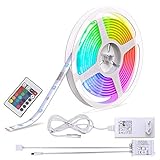B.K.Licht LED Strip I 5m Stripe I Lichterkette, Band, Streifen I Silikonbeschichtung I Fernbedienung I inkl. Farbwechsel I selbstklebend I IP44