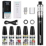 E Zigarette Starter Set 50W, MONVAP M50 Vape Pen mit 5x10ml E Liquid, Top Refill Verdampfer 0.5ohm 2ml, 1500mAh Vape Akku, E Shisha Ohne Nikotin 0.0mg