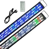 Powerdelux Aquarium LED Beleuchtung, Automatisiertes voll Spectrum Aquarium Lampe mit Fernbedienung, für Wasserpflanzen und Süßwasser-Aquarien mit Skalierbare Halterung (60-80cm)