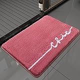 ParadiseDecor Badematte rutschfest Waschbar Badezimmerteppich 60x90cm Fußmatten Türmatte Weiche Hochflor Badvorleger Badteppich for Badewanne Dusche Und Badezimmer (Color : Red, Size : 60x90cm)