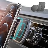 LISEN Handyhalterung Auto Magnet 2021 Upgraded Clamp Handyhalter Auto Zubehör Lüftung KFZ Handy Halterung mit 6 Starke Magnet 3 Metallplatte, Kompatibel für iPhone Samsung Huawei Smartp