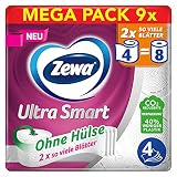 Zewa Ultra Smart Toilettenpapier Großpackung, 36 Rollen á 280 Blatt, Riesenrolle, 4-lagig