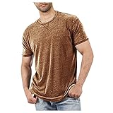 Sommer T-Shirt Herren Kurzarm Lässige Bluse Rundhals T-Shirts Softtops T-Shirts Soft Tank Rundhals-Ausschnitt Slim Fit Hoodie-Sw