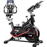 Heimtrainer Fahrrad, Hometrainer Fahrrad, Fitnessbikes,Ergometer Fahrrad,Fitness Geraete Stepper für zuhause Riemenantrieb Schwungrad,Verstellbarer Sitz für Heim & Fitnessstudio,Belastung 265LBS