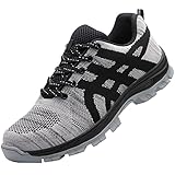 Quiteyan Arbeitsschutzschuhe Unisex,Cushion Safety Toe Athletischer Arbeitsschuh für Industrie und BAU,Grey▁40