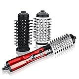 YIXIN2013SHOP Kamm 3 in 1 rotierende elektrische haarglätter Pinsel Haar Curler haartrockner Pinsel hotluftkamm ion Haar Styler kamm Haarbürste (Color : Red, Plug Type : US)