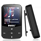 RUIZU MP3-Player Bluetooth 5.0 mit kopfhörer Sport Radiofunktion Mit Sportrückenclip Unterstützt die Verbindung zur Auto-Audio-Wiedergabe Unterstützung bis zu 128 GB TF-Kartenerweiterung