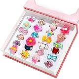 Tacobear 24Stk Ring für Kinder Herz Blumen Schmetterling Einhorn Ring mit Box Einstellbarer Ringe Set Prinzessin Schmuck Kinderringe Mädchen Ring Kinder Party Mitgebsel Kindergeburtstag