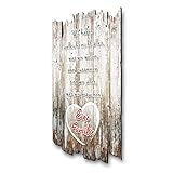 Kreative Feder Wandbild Familie Holzschild mit Spruch und Motiv Shabby Chic Landhaus Stil stilvolle Dekoration für Zuhause Familie und Freunde ca. 30x20