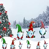 chuanglanja Weihnachtswichtel, Gartenzwerg, Ornamente, Zwergbasteln, Herbstgartenschilder, für den Außenbereich, Weihnachtswichtel, Hofpfahl (26,7 cm), 3 Stück