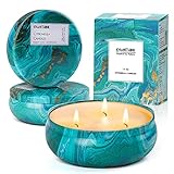KWANITHINK Citronella Kerze, 3 x 75 Stunde Natürliche Sojawachs Kerzen, Citronella Kerze outdoor groß perfekt für Garten, Camping,Indoor, Grillen,Picknicks,Schlafzimmer, Sommergeschenk 3 x 396g