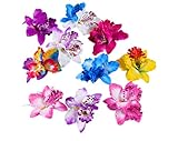 Hustar 10 Stück Orchidee Haarspangen Haarclip Haarklammer Blumen Haarschmuck für Frauen M