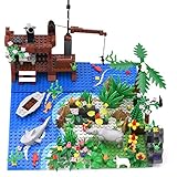 ZCXX Custom Landschaft Set Tropischer Regenwald mit Bauplatten Pflanzen Tiere Bausteinspielzeug für Kinder, kompatibel mit Lego B