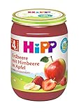 HiPP Früchte Erdbeere mit Himbeere in Apfel, 6er Pack (6 x 190 g)