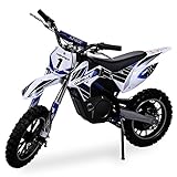 Kinder Mini Crossbike Gazelle ELEKTRO 500 WATT inklusive verstärkter Gabel Dirt Bike Dirtbike Pocket Cross (Blau)