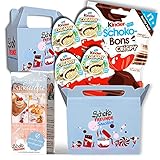 SchokoFreunde Geschenke® Snack-Box inkl. Kinder Creamy milky & crunchy und Schoko Bons Crispy, Country zum Löffeln, Knusper Spaß für jeden Schokoladenliebhaber, Überraschungspaket HALAL