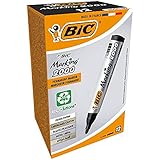 BIC 8209153 Marking 2000 Permanent Marker, in Schwarz, Wasserfester Stift für Glas, Metall, Holz und Co, Strichstärke 1,7 mm, 12er Pack