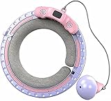 Hula-Hoop gewichtete intelligente Fitness und Massage 2 in 1 mit automatischer Rotationskugel einstellbar für Anfänger Kinder Kinder Männer und Frauen weiß-R