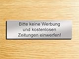 Gravola Briefkastenschild - Bitte Keine Werbung & Zeitung einwerfen! (Silber)