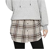 Sulifor Mini-Rock-Hemdverlängerung, verstellbare Schichtung, falsche Oberteile, untere Sweep-Set, Mehrzweck-T-Shirt-Extender Mini Skirt Shirt Extender, Rock halblange Teilung (Beige, One Size)