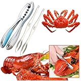 Meeresfrüchte Werkzeug Set Seafood Cracker Tool Nussknacker Werkzeug für Hummer Krabbe Nuss Meeresfrüchte (Krabben-Klauen-Werkzeug + 2 Krabben-Nadel)