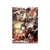 Anime Cartoon Manga Spiel Attack on Titan Eren Jaeger Ackerman Scout Legion Leinwand Malerei Wandkunst Poster Jungen Fans Schlafzimmer Spielzimmer Wohnkultur Wandb