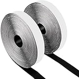 Mitening Klettband Selbstklebend Extra Stark 10M, Klettverschluss Selbstklebend Doppelseitiges Klebeband Fliegengitter Selbstklebendes Klebepads Klettbänder Hakenband Flauschband 20mm Breit Schw