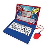 Lexibook JC598SPi1 Disney Marvel Spider-Man Peter Parker zweisprachiger Laptop, Lernen 124 Aktivitäten zum Entdecken von Mathematik, Musik, Wissen, Logik, Spielen, nur Französisch/Englisch, Blau/R