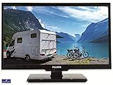 Falcon S4 Serie 19 Zoll Full HD LED TV mit DVD Player / 12V und 24V Betrieb/Bluetooth/Triple Tuner DVB-S2, DVB-T2, DVB-C/CI+ Steckplatz/ 12V KFZ Kabel inklusive/perfekt für den Camping Urlaub