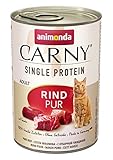 animonda Carny Single Protein adult Katzenfutter, Nassfutter für ausgewachsene Katzen, Rind Pur, 6 x 400 g