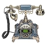 Schnurgebundenes Retro Telefon Antikes Telefon Altmodisches Festnetztelefon mit Hintergrundbeleuchtung mit Display FSK DTMF Kalender Datum Uhr und W