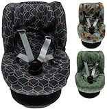 BriljantBaby 2in1 Sitzbezug DECO ** UNIVERSAL Schonbezug 3 und 5 Punkt Gurt System ** Maxi Cosi TOBI + Sitze der Gr. 1 wie z.B. Maxi Cosi Tobi, Römer King Plus etc. (Deco Anthrazit)