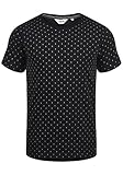 !Solid Aaron Herren T-Shirt Kurzarm Shirt Mit Rundhals-Ausschnitt Und All-Over-Print, Größe:M, Farbe:Black (9000)