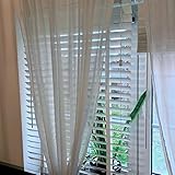 PVC Jalousie in Holzoptik | Rollos & Jalousien Jalousien in Wood-Optik | Fauxwood Jalousie | 50 mm Lamelle | Verschiedene Größen | Sonnenschutz Fenster mit Bohren | weiß/grau (weiß, 60 x 175 cm)