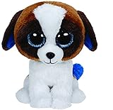 TY 36125 - Duke Hund mit Glitzeraugen, Glubschi's, Beanie Boo's, 15 cm, weiß/b