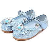 AIYIMEI Mädchen Prinzessin Schuhe Kinder Sandalen Partei Glitzer Kristall Schuhe Kostüm Zubehör Karneval Verkleidung Party Aufführung Fasching Tanzball,Blau,30 EU