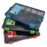 Kemcarp Kunststoffbox Angelbox Wobbler Köderbox Grün Angelkoffer Wasserdicht Angelkasten Groß Köder Aufbewarungsbox Angelköder Box Angelgerät Zubehör Tackle-Box Organizer Gitterbox