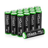 HiQuick Mignon AA Akku 2800mAh 16 Stücke mit hoher Kapazität geringe Selbstentladung, 1,2V aufladbare B