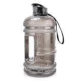 2.2 Liter Trinkflasche Sport, Die auslaufsichere Trinkflasche mit Handgriff Fitness Wasserflasche, B RIC (Schwarz)