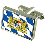 Select Gifts Bayern Zivil Landesflagge Manschettenknöpfe mit Tasche Geschenke ausw