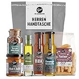 Gepp’s Feinkost Herrenhandtasche I Lustiges Männergeschenk gefüllt mit Delikatessen wie Grill- und BBQ-Saucen, Texas BBQ Rub, Hot Chili Senf I Männer Geschenkidee zum Geburtstag I Zum Grillen (A0029)