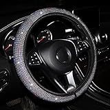 Lenkradabdeckung aus Kristall,38 cm Universal Auto Diamant Lenkradabdeckung,Lenkradbezug Bling Bling Strass Kristalle Car Handcraft Lenkradbezüge für F