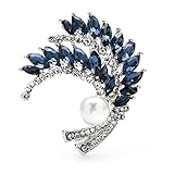 ROTOOY Blau Strass Weizen Broschen Hochzeiten Büropflanzen Brosche Pins Für Frauen Männer Geschenk