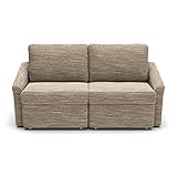 DOMO. collection Relax Dauerschläfer Boxspring Sofa mit Schlaffunktion, 2-Sitzer Schlafsofa Gästebett | 168 x 96 x 86 cm, beige-b