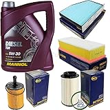 Filter Set Inspektionspaket 5 Liter MANNOL Motoröl Diesel TDI 5W-30 API SN/CF SCT Germany Innenraumfilter Luftfilter Ö